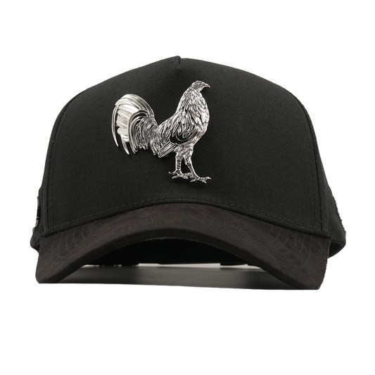 Gorra Puestos Quince Negra Gallo Plata