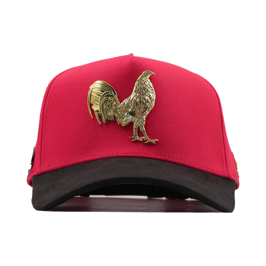 Gorra Puestos Quince Roja Gallo Dorado